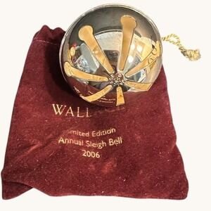 Wallace Limited Edition Annual Sleigh Bell 2006 Silver Metal Christmas Ornament